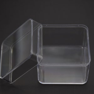 2Pieces 56mmx56mmx50mm square clear plastic box,transparent ps box with lid,clear box container,plastic cases AB84