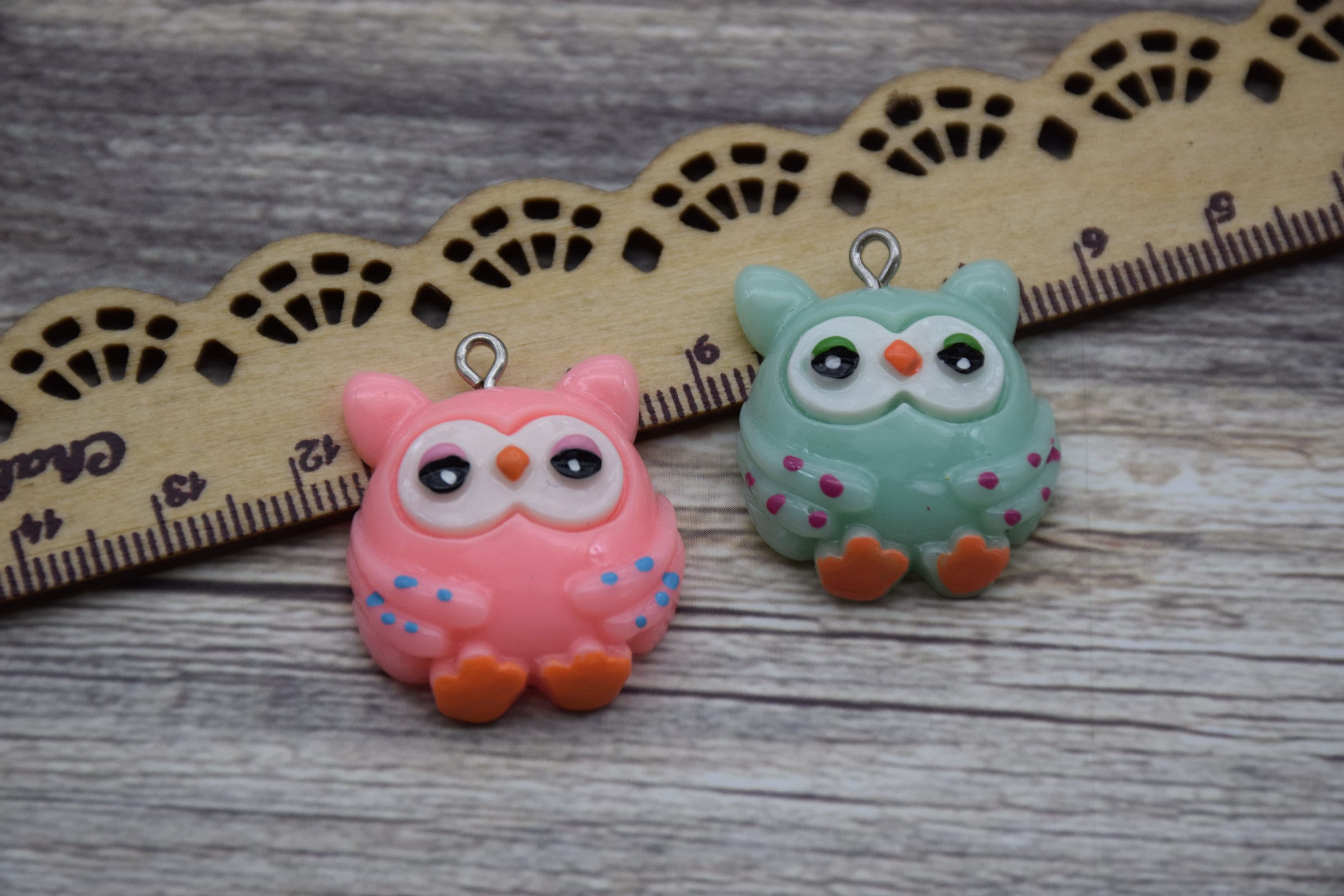 10 Resin Adorable Owl Bird Charms Earring Necklace Bracelet Bead Pendants DIY Jewelry Decoden Animal