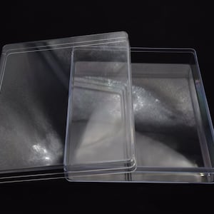 Boîte rectangulaire en plastique transparent de 160 mm x 135 mm x 35 mm, boîte ps transparente avec couvercle, récipient transparent, étuis en plastique AB140