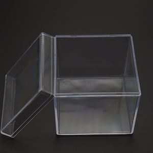 Boîte carrée en plastique transparent, 2 pièces, 80mm x 80mm x 80mm, boîte ps transparente avec couvercle, conteneur transparent, boîtiers en plastique AB104