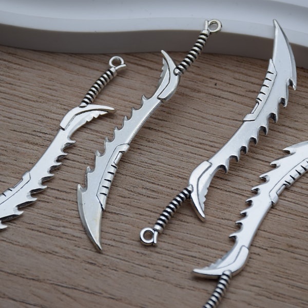 Knife Pendant,Sword Sabre Weapon Charm,Jewelry Making Supplies,Necklace Earring Bracelet Accessory,Decoration Crafts,Metal Alloy Findings