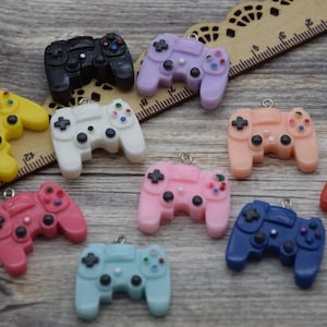 12 Resin Xbox/PS Stand Charms Earring Necklace Bracelet Bead Pendants DIY Jewelry Decoden Game Bundle Controller Keychain Accessory 27x26mm