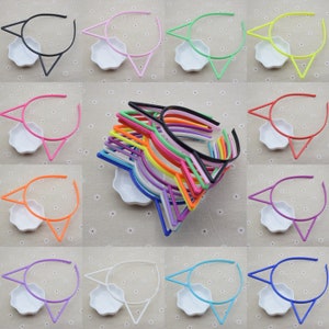 20Pcs 5mm cat ear plastic headband core blank,mix colors plastic hair bands with teeth,DIY head craft,hair accessory