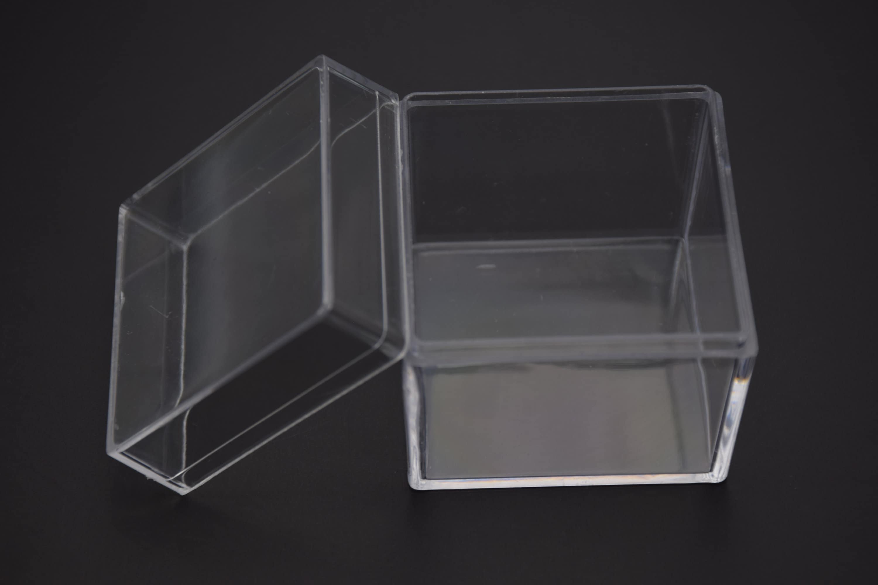 2Pieces 50mmx50mmx50mm square clear plastic box,transparent ps box with lid,clear box container,plastic cases AB131