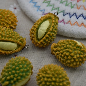 10 Cabochon in resina Durian Frutta Cabochons Charms Fai da te Artigianato Decorazione Accessorio Scrapbooking Cab Cameo Gioielli Fare 31x20mm