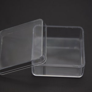 Caja de plástico transparente cuadrada de 2 piezas de 60mm x 60mm x 30mm, caja de sistema operativo transparente con tapa, contenedor de caja transparente, cajas de plástico AB85
