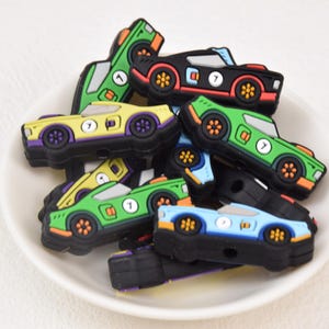 Sports Car Silicone Focus Beads,Racing Car Focal Beads,Loose Pen Beads,Crafting Supplies,Beading Supplies,Wholesale Beads,Bulk Beads DIY