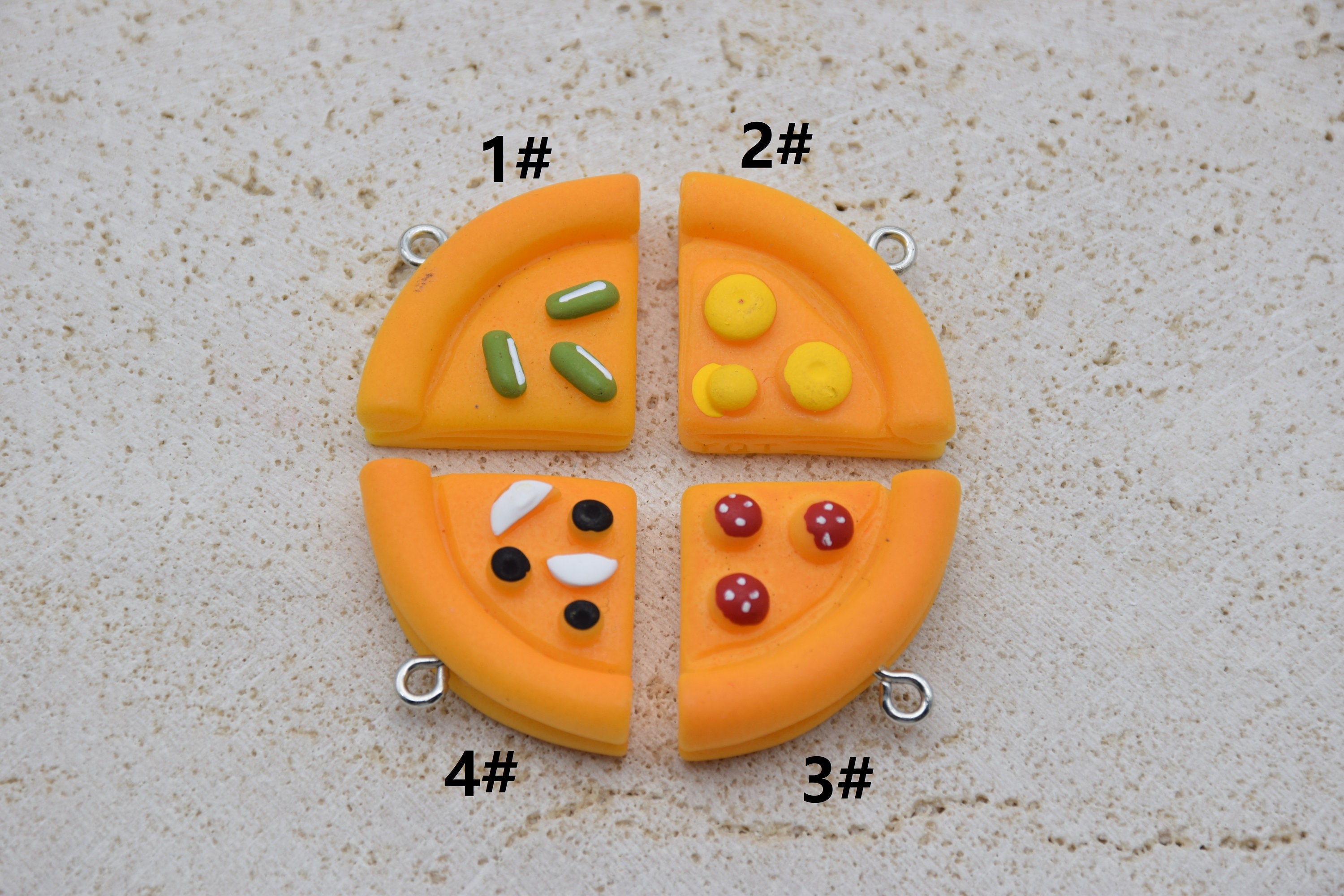 6/12/24 Resin Pizza Food Charms Earring Necklace Bracelet Pendants