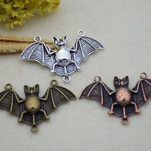 10 bat charm pendant,halloween animal ornament necklace charm,jewelry charm,jewelry pendant,48x30mm