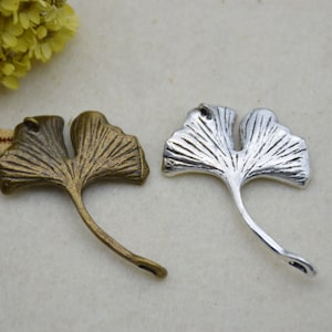 10 ginkgo biloba branch leaf charm,plant ornaments,necklace charm,earring charm,jewelry charm,jewelry pendant,diy crafts,45x33mm