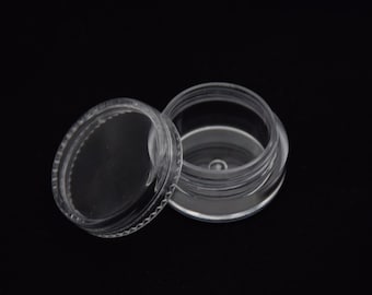 Boîte ronde en plastique transparent de 30mm x 18mm, boîte ps transparente avec couvercle, conteneur transparent, étuis en plastique AB139 12 pièces