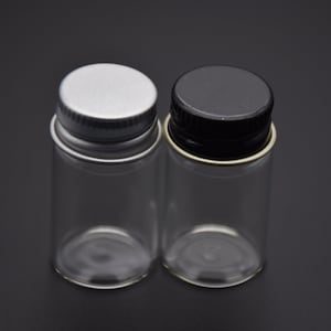 10Pcs 5ml Empty Clear Glass Bottles With Metal Stopper,Transparent Vials Jars Containers,Wishing Message Bottles Wedding Decoration Gifts