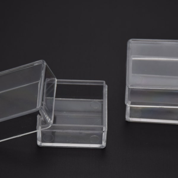 12Pieces 30mmx30mmx22mm square clear plastic box,transparent ps box with lid,clear box container,plastic cases AB53