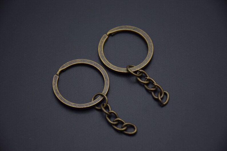 Double Chain Key Rings 10 Metal Key Chain Rings,25mm Split Key Chain Ring With 25mm Link Chain ...