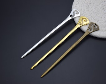 1piece metalen haar sticks, eenvoudige haar sticks, eenvoudige haar pinnen, metalen haar pinnen, metalen haar picks, metalen haar clips, 13cm lengte