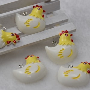 Resin Rooster Pendants,Plastic Chicken Charm,DIY Jewelry Accessories,Keychain Earring Necklace Bracelet Decor,Embellishments,Ornaments