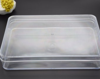 1 boîte rectangulaire en plastique transparent de 212 mm x 148 mm x 40 mm, boîte ps transparente avec couvercle, récipient transparent, étuis en plastique AB65
