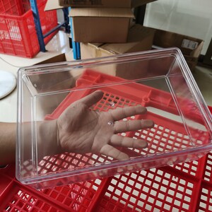 STOR LÅDA 282mmx186mmx82mm rektangulär genomskinlig plastlåda, transparent plastlåda med lock, genomskinlig låda, plastfodral