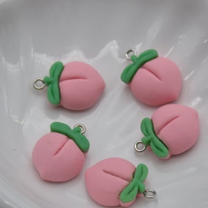 12 Cabochon in resina Cabochon di frutta pesca Charms Decorazione artigianale fai da te Accessorio Scrapbooking Cabs Cameo Creazione di gioielli 23x17mm