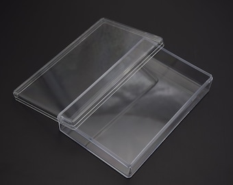 Boîte rectangulaire en plastique transparent, 2 pièces, 120mm x 75mm x 25mm, boîte ps transparente avec couvercle, conteneur transparent, boîtiers en plastique AB72