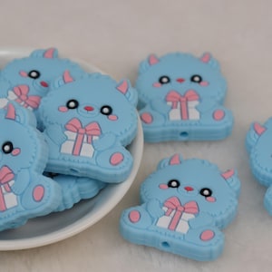 Gift Monster Animal Silicone Beads,Focal Beads,Wristlet Beads,Charm Bead,Crafting Supplies,Beading Supplies,Wholesale Beads,Bulk Beads DIY