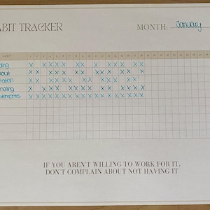 Monthly Habit Tracker, Template, Habits Tracker, Routine Tracker, A4, Instant Download, Print at Home