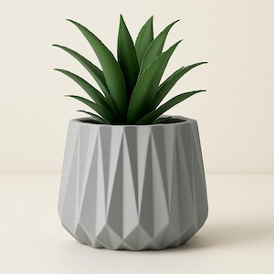 Modern Geometric Planter STL | 3D Printable Faceted Pot | Minimalist Succulent Planter | Digital Download File Only