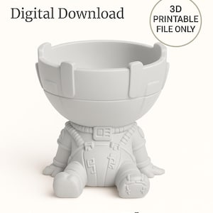 Astronaut Planter STL File – Cute Space Man Succulent Pot – 3D Printable Digital Download for Indoor Plants, Desk Decor & Gifts
