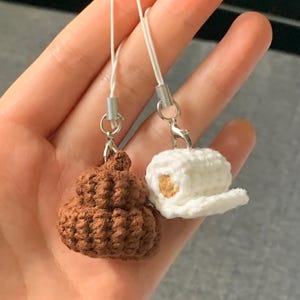 Crochet Pattern: Poop and Roll Paper PDF Pattern, Poop Emoji Crochet Pattern, Poop Amigurumi Pattern, Funny Keychain Idea , Birthday Gift