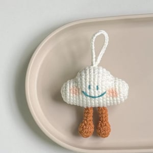Mini Cloud Crochet PDF Pattern, Cloud Crochet Pattern, Crochet Amigurumi Pattern, Cute Cloud Keychain, Birthday Gift Idea, Hanger Pattern