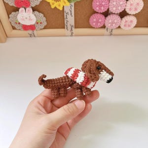 Dachshund Dog Crochet Pattern PDF – Mini Sausage Dog Amigurumi, Stuffed Animal Crochet, Dog Amigurumi Crochet Pattern, Crochet Keychain