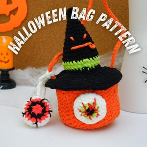 Halloween Pumpkin Bag Crochet Pattern | Trick or Treat Bag | Cute Spooky Bag | PDF Pattern Instant Download
