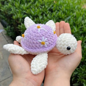 No Sew Daisy Turtle Crochet PDF Pattern for Beginners, Easy Turtle Plushie, Turtle Amigurumi Crochet Pattern, Handmade Turtle Gift, Pop Toy