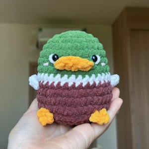 No-Sew Chubby Mallard Duck Crochet Pattern, Beginner Friendly Tutorial, Easy Animal Plush, Room Decor Idea, Handmade Animal Toy, PDF Only