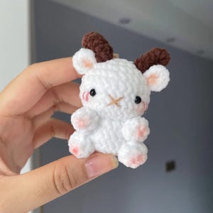 Mini Goat Crochet PDF Pattern, Cute Goat Crochet Pattern, Goat Amigurumi Pattern, Cute Animal Keychain, Birthday Gift Idea, Stuffed Animal