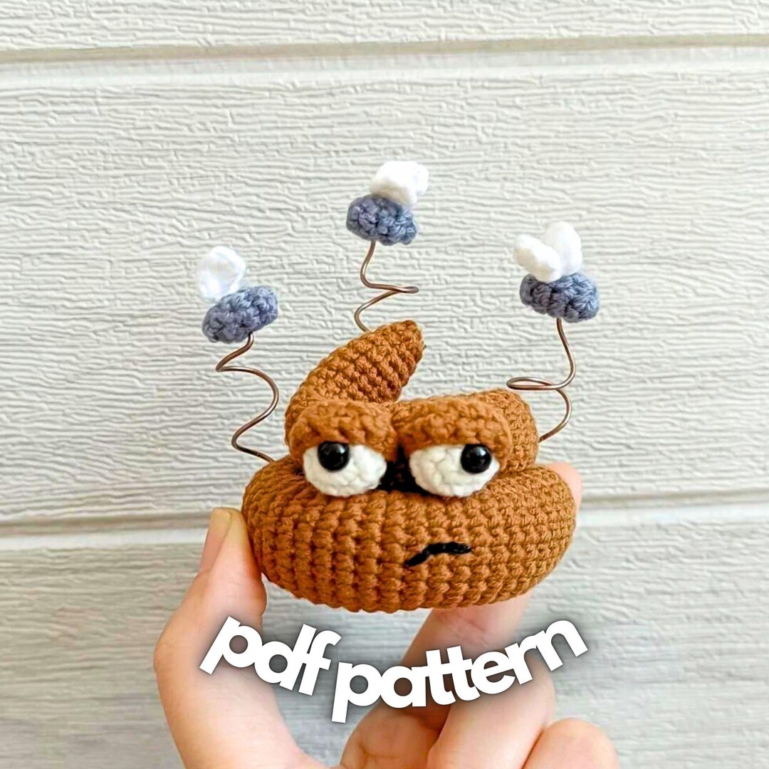 Crochet Pattern: Amigurumi Poop & Little Flies, Crochet Poop Emoji ...