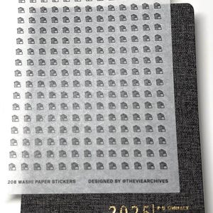 Hoja de pegatinas para planificador con iconos minimalistas pequeños: Día de la basura / Basura / Contenedor de residuos