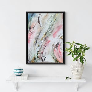 Dipinto acrilico astratto su tela 60 x 80 cm – quadro moderno da parete | opera d&#39;arte originale | dipinto a mano | colori vivaci.