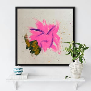 80's Abstract Acrylic Painting on Canvas - Modern Wall Art | Original Artwork | Hand-Painted | Minimalist & Colorful.
