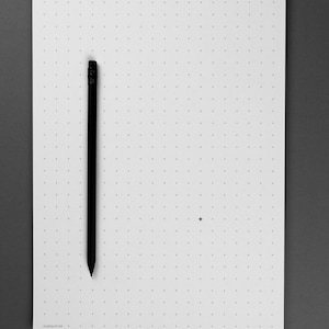Minimalist Notepad A4 | Black and White Dot Grid Notebook | Recycled Paper Desk Pad | Aesthetic Stationery Gift