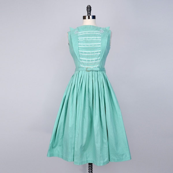 vintage dress- 1950's SEAFOAM SUMMER