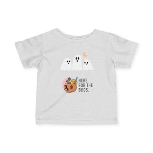Infant Halloween Tee - Cute Ghosts, Here for the Boos, Toddler Costume Shirt, Baby Halloween Outfit, Fall Family Photos