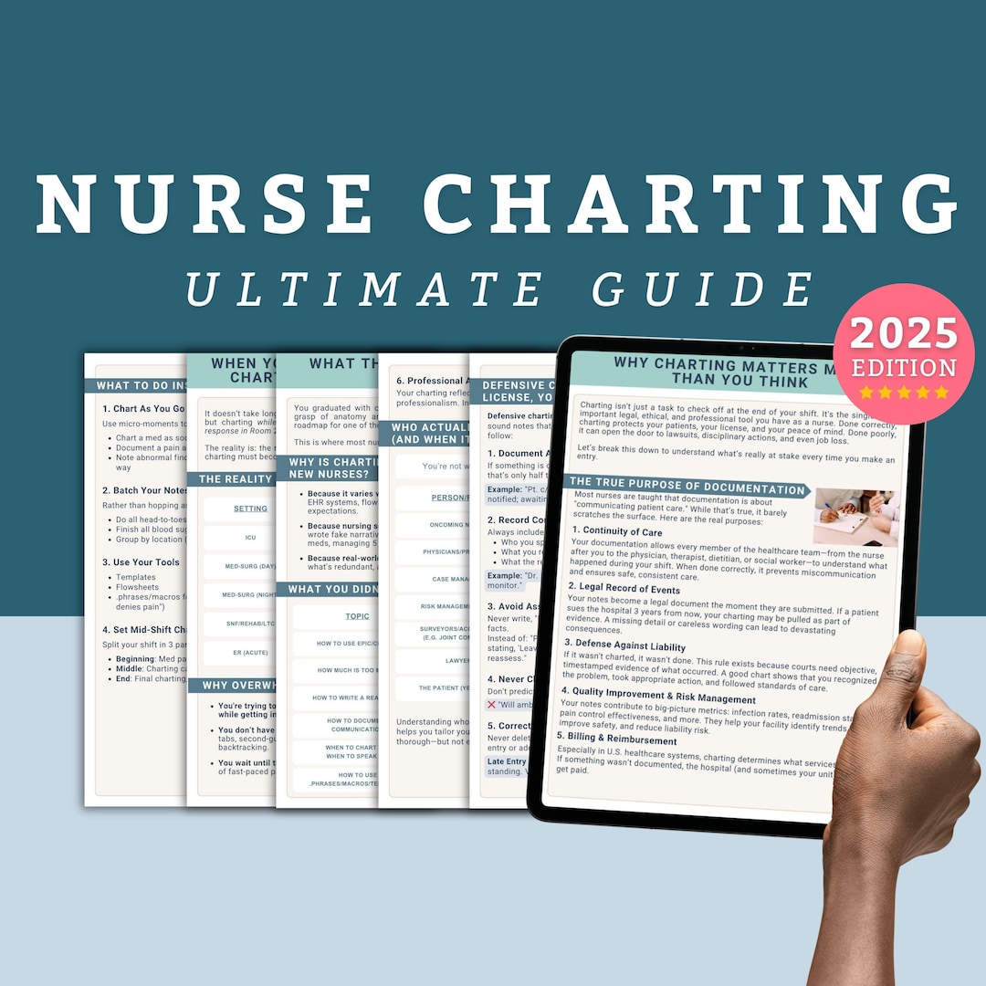 Nurse Charting Documentation Guide: Legal & Clinical Notes (PDF ...