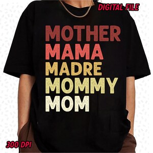 Retro Mother&#39;s Day Floral Sublimation, Mother Day PNG, Gift For Mama, Mother&#39;s Day PNG, Mama Sublimation png, Spring png, Digital Download