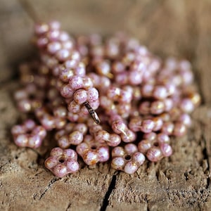 100 Rose Gold Daisy Flower Beads 5mm Czech Glass Beads For Jewelry Making Glass Flower Beads Flat Flower Beads Perles Perlen Perline