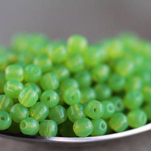 300 Spring Green Opal ROUND DRUK Beads 3mm Czech Glass Beads for Jewelry Making Glass Round Spacer Beads  Perles Perlen Perline