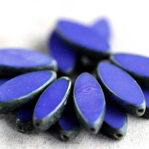 12 Picasso Opaque Lapis Spindle Beads 18x7mm DIY Czech Glass Beads Jewelry Making Spindle Table Cut Beads Perles Perlen Чешские Бусины 捷克玻璃珠 image 1
