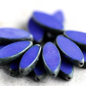 20 Picasso Opaque Lapis SPINDLE Beads 16x6mm DIY Czech Glass Beads Jewelry Making Spindle Table Cut Beads Perles Perlen Чешские Бусины 捷克玻璃珠