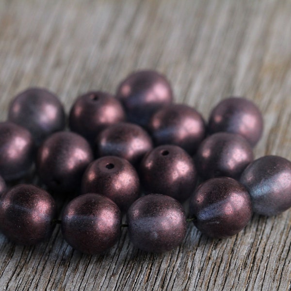 25 perles DRUK en verre transparent lustré violet bronzé satiné 10mm perles de verre tchèques pour la fabrication de bijoux perles rondes en verre Perles Perlen
