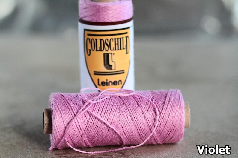 1 spool Natural Linen Thread 3 ply Violet No:40 Goldschild Londonderry Thread Non-waxed Linen Yarn